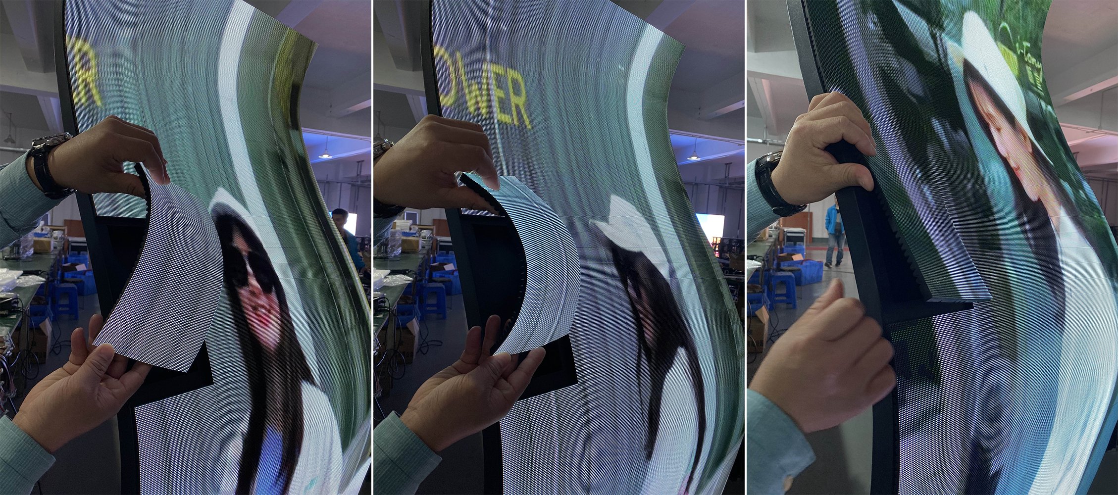  Tela de LED de suporte de piso de p&ocirc;ster