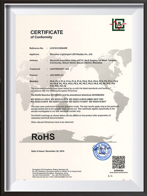 Certificados ROHS