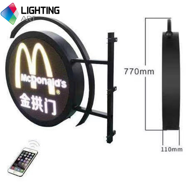 Lateral Dduble ao ar livre P4.6 LED ROOND SHIPLE DISPLAY SPORTIONAGIONAGEM SINAGEM DE PUBLICIDADE SINAGEM LED LED LOGO DISPLAY